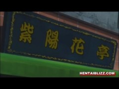 Niedliche Japanerin, Hentai mit riesigen Titten saugt und reitet auf dem Schwanz